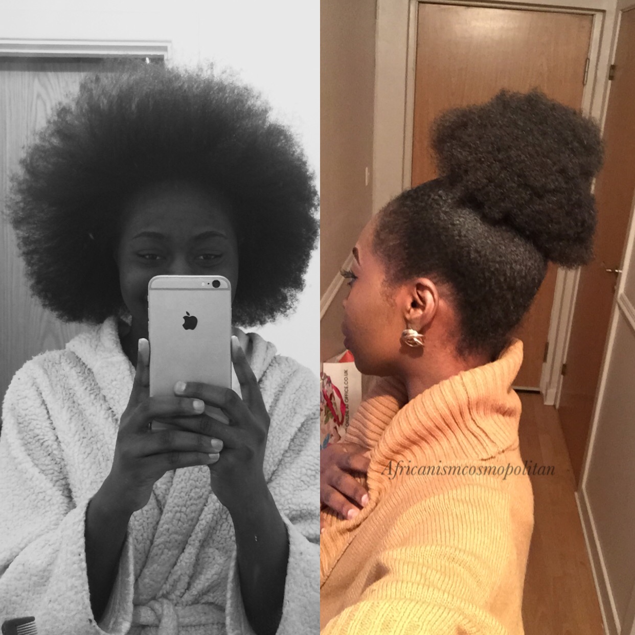 QUICK TEXT POST: HOW I PUT MY HAIR IN A BUN! | AFRICANISM COSMOPOLITAN