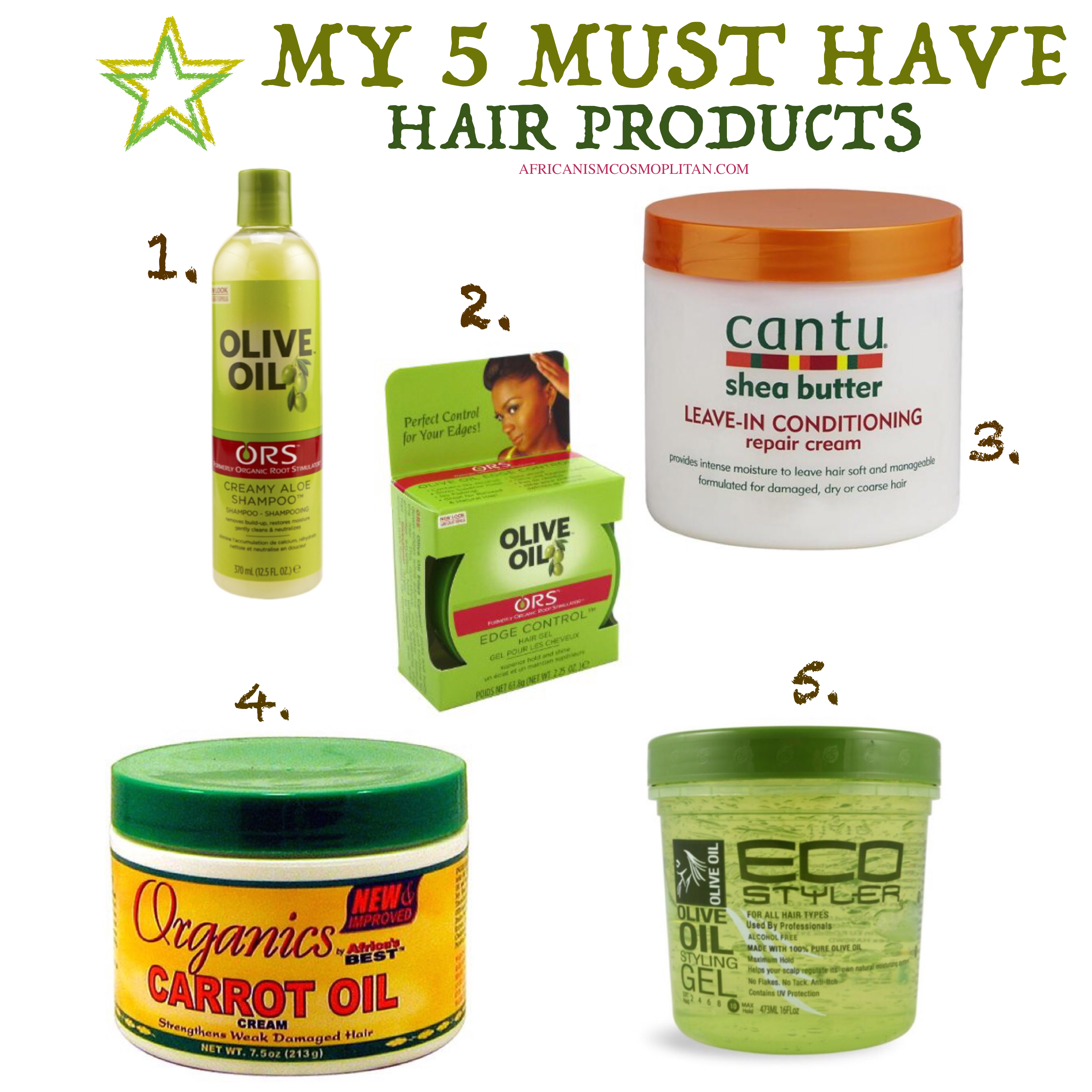 MY FIVE MUST HAVE NATURAL HAIR PRODUCTS AFRICANISM COSMOPOLITAN